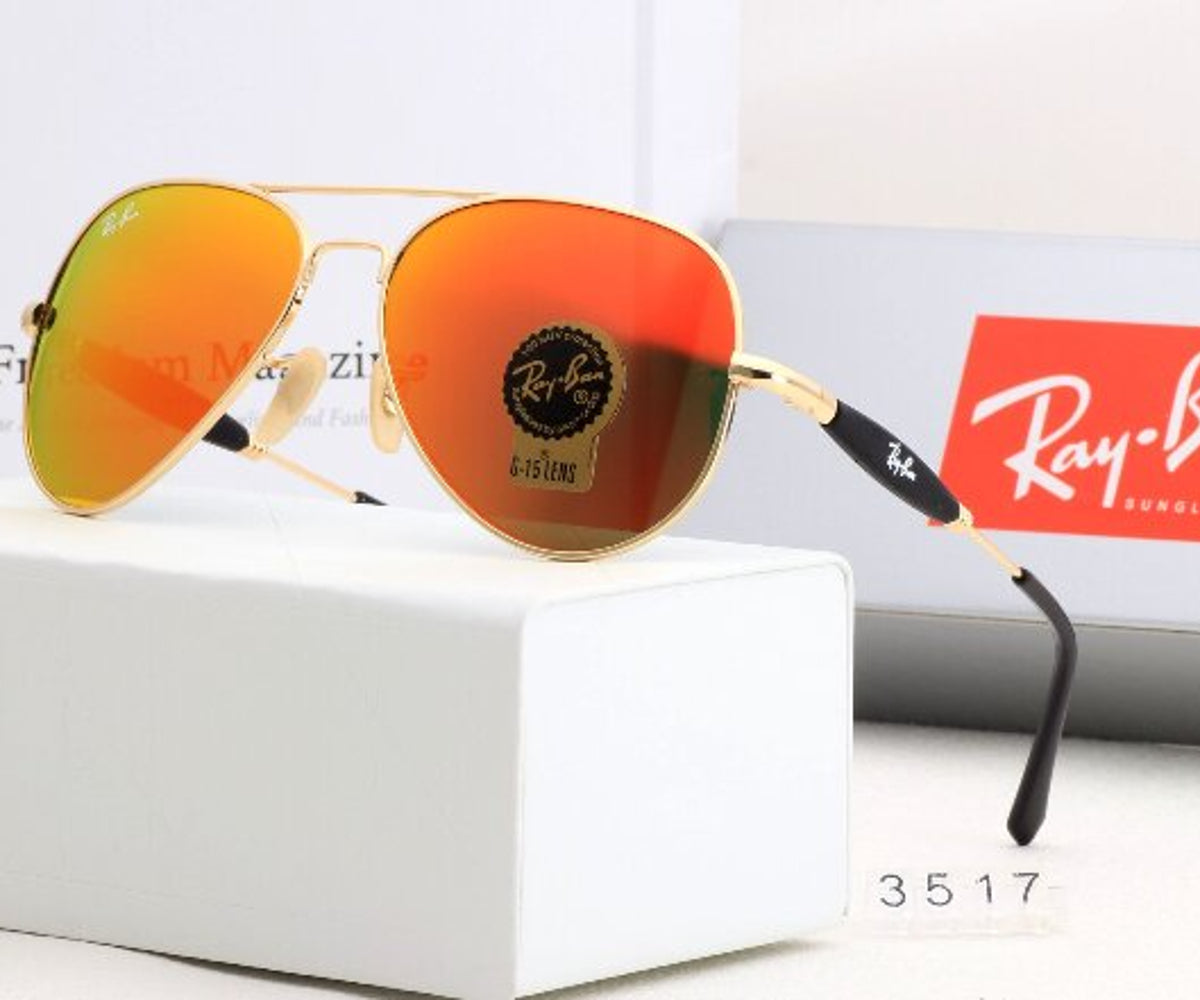 New Stylish Orange & Gold 3517 Oval Trendy Hot Favourite Wintage Sunglass For Unisex.
